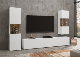 Wohnwand Ava – Weiß/Wotan Eiche – 249NLM10