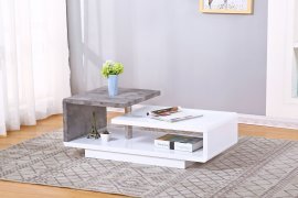 Tischchen für das Wohnzimmer Valentina III weiß+Zement