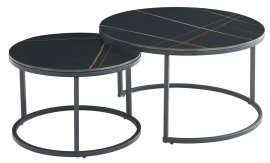 Tischchen für das Wohnzimmer Tajda - schwarzer Marmor/gold