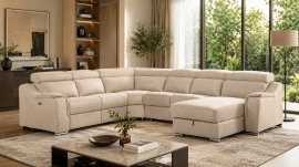 Ecksofa mit Relaxfunktion Pressa - beige