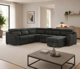 Ecksofa mit Relaxfunktion Pressa – Grau – R