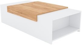 Tischchen für das Wohnzimmer Gorita - weiß/Eiche