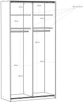 Fola - Kleiderschrank mit Schiebetüren - 120 cm