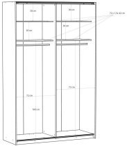 Fola - Schwebetürenschrank Fittio - 150 cm