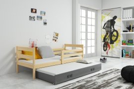Doppelbett Eryk mit zusätzlichem Bett - 90x200 cm - Kiefer/Graphit