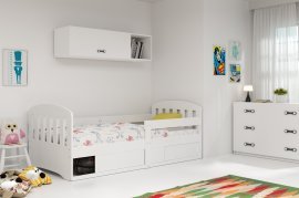 Kindebett Classic-1 - 80x160 cm - weiß/weiß
