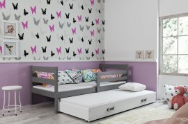 Doppelbett Eryk mit zusätzlichem Bett - 80x190 cm - Graphit/Weiß