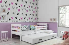 Kinderbett Eryk mit zusätzlichem Bett - 80x190 cm - weiß/weiß