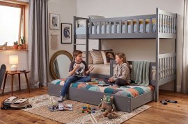 Kojenbett Kubus mit zusätzlichem Bett - 90x200 cm - graphit/graphit