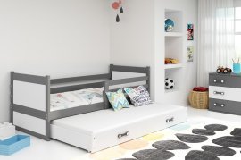Doppelbett Rico mit zusätzlichem Bett - 90x200 cm - Graphit/Weiß
