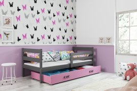 Kinderbett Eryk - 80x190 cm - graphit/rosa