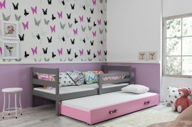 Doppelbett Eryk mit zusätzlichem Bett - 90x200 cm - graphite/rosa