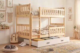Etagenbett Kubus – 80x190 cm – Kiefer/Weiß