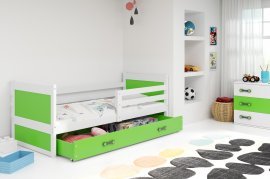 Kinderbett Rico - 90x200 cm - weiß/grün