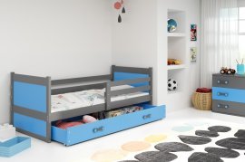 Kinderbett Rico - 90x200 cm - graphit/blau