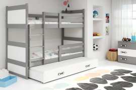 Kojenbett Rico mit zusätzlichem Bett - 90x200 cm - Graphit/Weiß