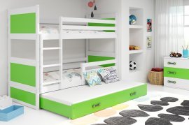 Kojenbett Rico mit zusätzlichem Bett - 90x200 cm - weiß/grün