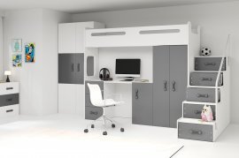 Kojenbett Max-4 - 80x200 cm - Weiß/Graphit