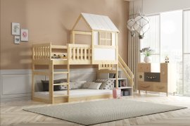 Etagenbett Hochbett niedrig Domek mit Treppchen - 90x200 cm