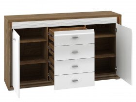 ML Meble - Kommode Dallas 04 - Weiß, Nussbaum