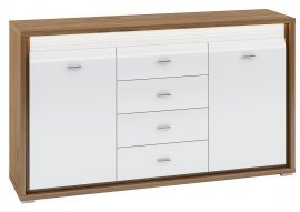 Kommode Dallas 04 - Weiß, Nussbaum