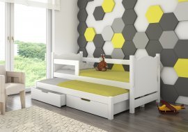 Bett Campos – 75x180 cm mit Zusatzbett – Weiß