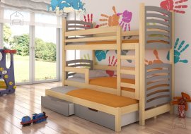 Etagenbett Soria 75x180 cm mit Zusatzbett – Kiefer