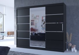 Kleiderschrank mit Schiebetüren Salto – 250 cm – schwarz