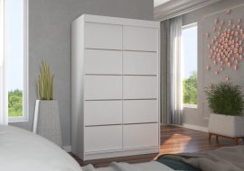 Kleiderschrank mit Schiebetüren Benisso – 120 cm – Weiß