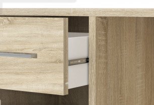 Eckschreibtisch Eliseo – Weiß matt/Sonoma