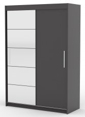 Kleiderschrank mit Schiebetüren Esti – 150 cm – Anthrazit