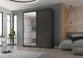 Kleiderschrank mit Schiebetüren Esti – 180 cm – Anthrazit