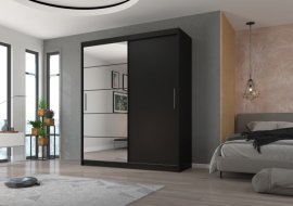 Kleiderschrank mit Schiebetüren Esti – 180 cm – Schwarz