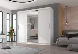 Kleiderschrank mit Schiebetüren Erwin – 235 cm – Weiß