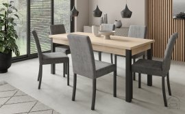 Esszimmer-Set Rodos 81 – Eiche Sonoma, schwarze Beine