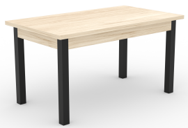 Esstisch Rodos 82 – Eiche Sonoma, schwarze Beine