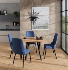 Esszimmer-Set Rodos 83 – Craft Gold, schwarze Beine