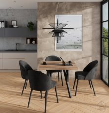 Esszimmer-Set Rodos 84 – Lefkas, schwarze Beine