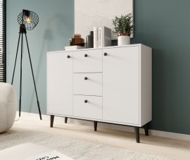 Kommode Besa – Weiß/Schwarz