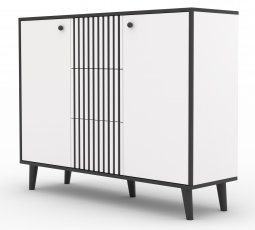 Kommode Fadi – Weiß/Schwarz