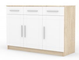 Kommode Parvin – Eiche Sonoma/Weiß