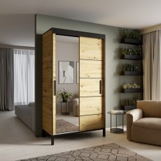 Kleiderschrank Bell 120 mit Spiegel