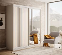 Kleiderschrank mit Schiebetüren Delia 180 cm – Weiß