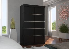 Kleiderschrank mit Schiebetüren Benisso – 120 cm – Schwarz
