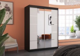 Kleiderschrank mit Schiebetüren Nordic – 150 cm – Schwarz/Weiß