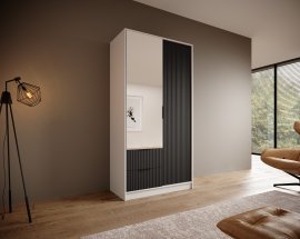 Garderobenschrank Norel – 100 cm – Weiß/Schwarz