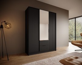 Kleiderschrank Norel – 150 cm – schwarz