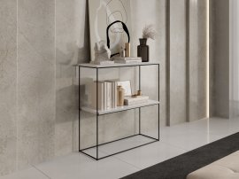 Schminktisch Toni – Schwarz/Weiß Hochglanz