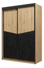 Garderobenschrank Atson 150 cm – Schwarz/Eiche