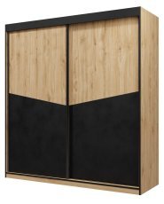 Kleiderschrank Atson 200 cm – Schwarz/Eiche